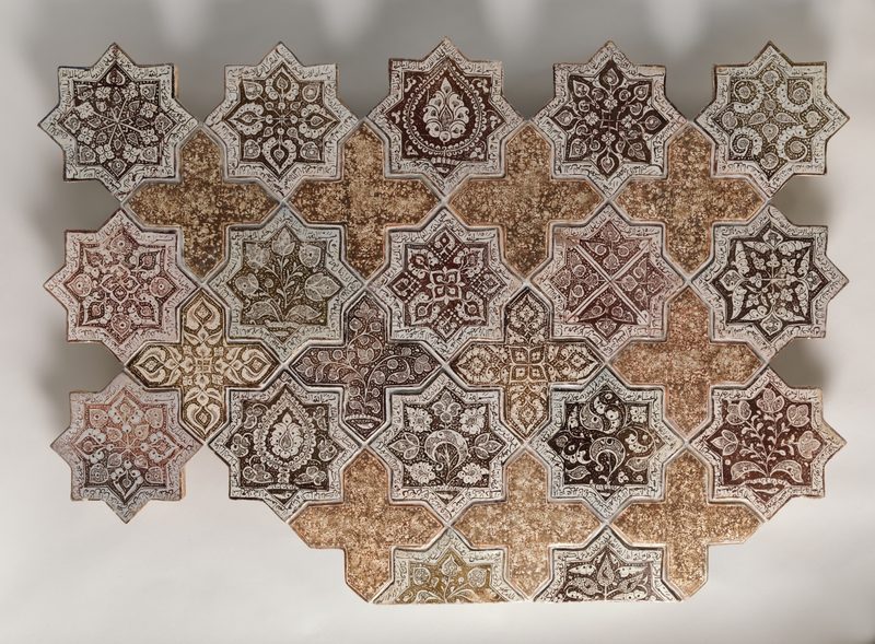  — Panel Composed with Tiles in Shape of Eight-pointed Stars and Crosses